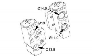 VW JETTA 04/10-expanzný ventil klimatizácie