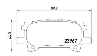 Lexus RX 02/03-12/08 zadné brzdové platničky /BREMBO/