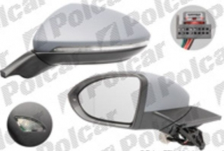 VW GOLF VII 2012- spätné zrkadlo elektrické ľavé /7pinové/ s osvetlením prahu