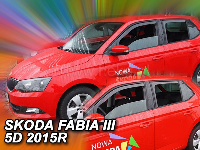 DEFLEKTORY - ŠKODA FABIA III HTB OD 2014 (+ZADNÉ TVAR L)