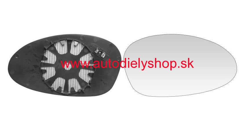 BMW 3 E90 1/05-8/08 sklo zrkadla Pravé,vyhrievané