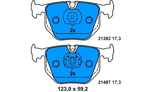 BMW X5 E53 1/04-2/07 zadné platničky Sada / ATE /
