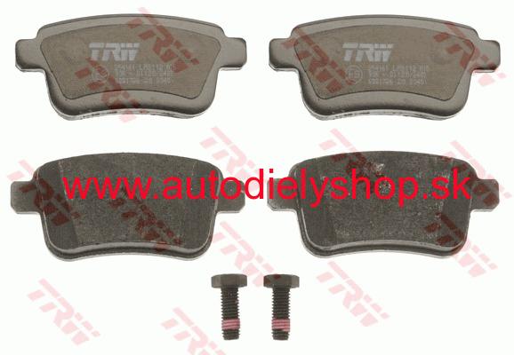 Renault KANGOO 3/2013- zadné platničky Sada / TRW /