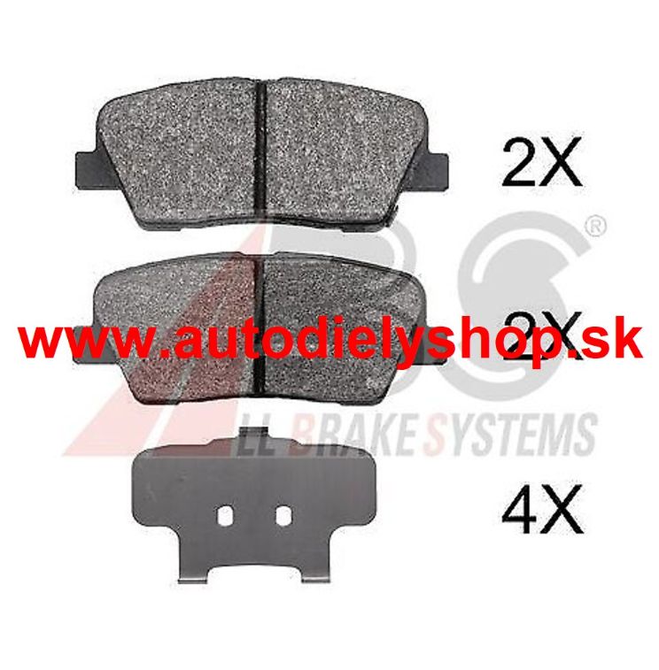 KIA SORENTO 11/2009- Zadné brzdové dosky, Sada /A.B.S./
