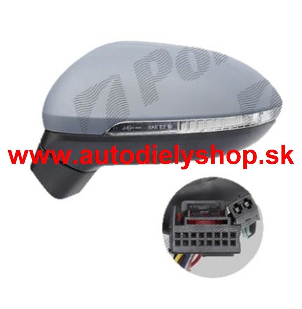 VW PASSAT "B8" 11/2014-spätné zrkadlo Lavé /s postranným asistentom