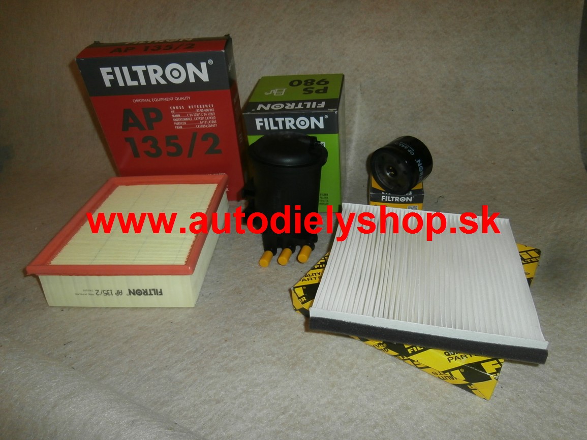 Renault LAGUNA 2/01-05 sada 4ks filtrov 1,9DCi-2,2DCi 