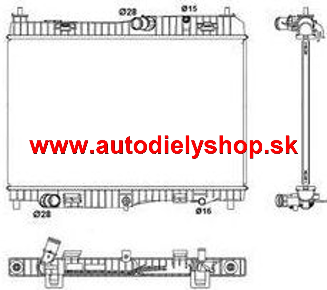 Ford FIESTA 11/2008- chladič vody 1,4i-51kw / AUTOMAT