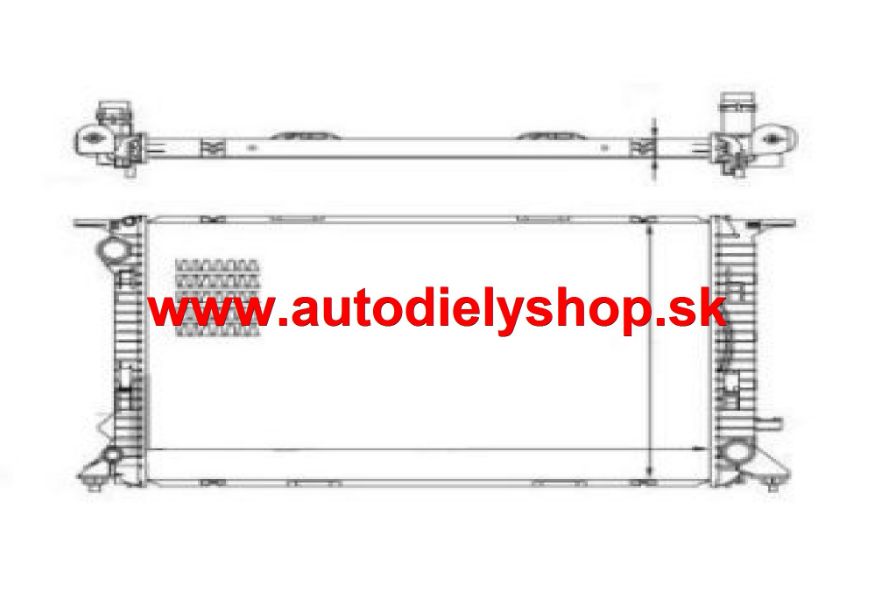 Audi A4 SDN/AVANT 01/12- vodný chladič /3,0-3,2-2,7TDi-3,0TDi/ - manuál
