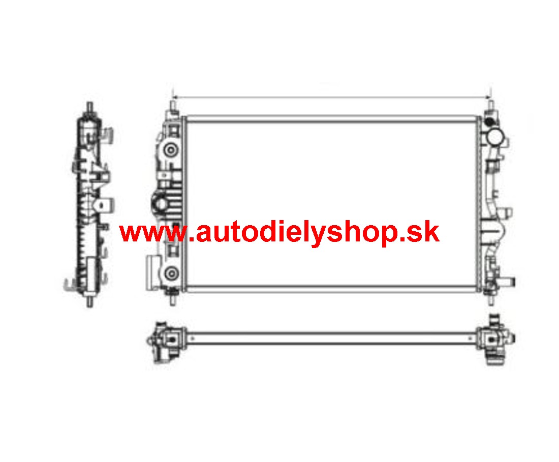 Chevrolet CRUZE 5/2009- chladič vody pre 2,0D