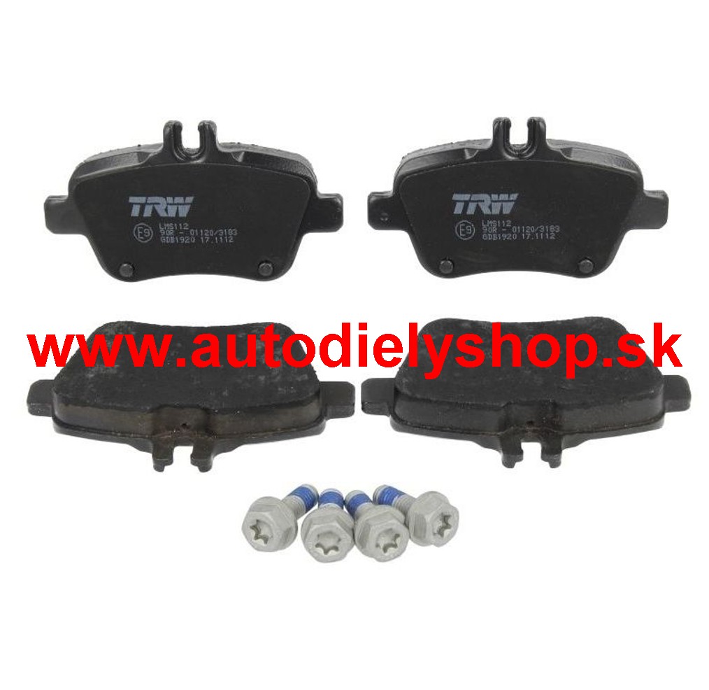 Mercedes W176 "A" 06/12- zadné platničky sada /TRW/