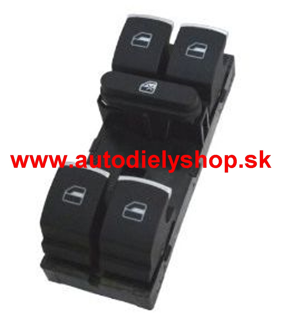 VW TIGUAN 10/07-7/2011 mechanizmus sťahovania štvoritý s chrómovým lemovaním 