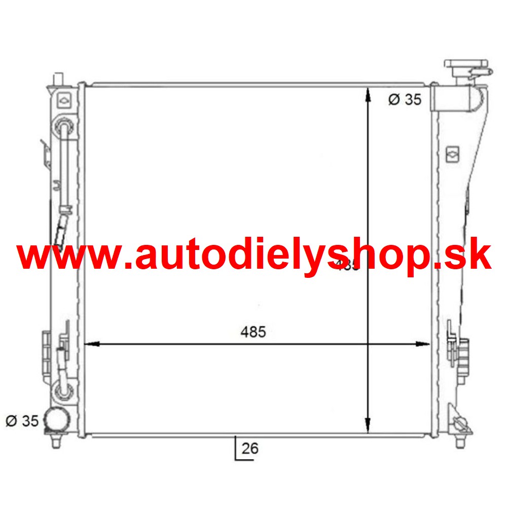 Hyundai I40 6/2011- Chladič vody 1,7CRDi - Automatická prevodovka