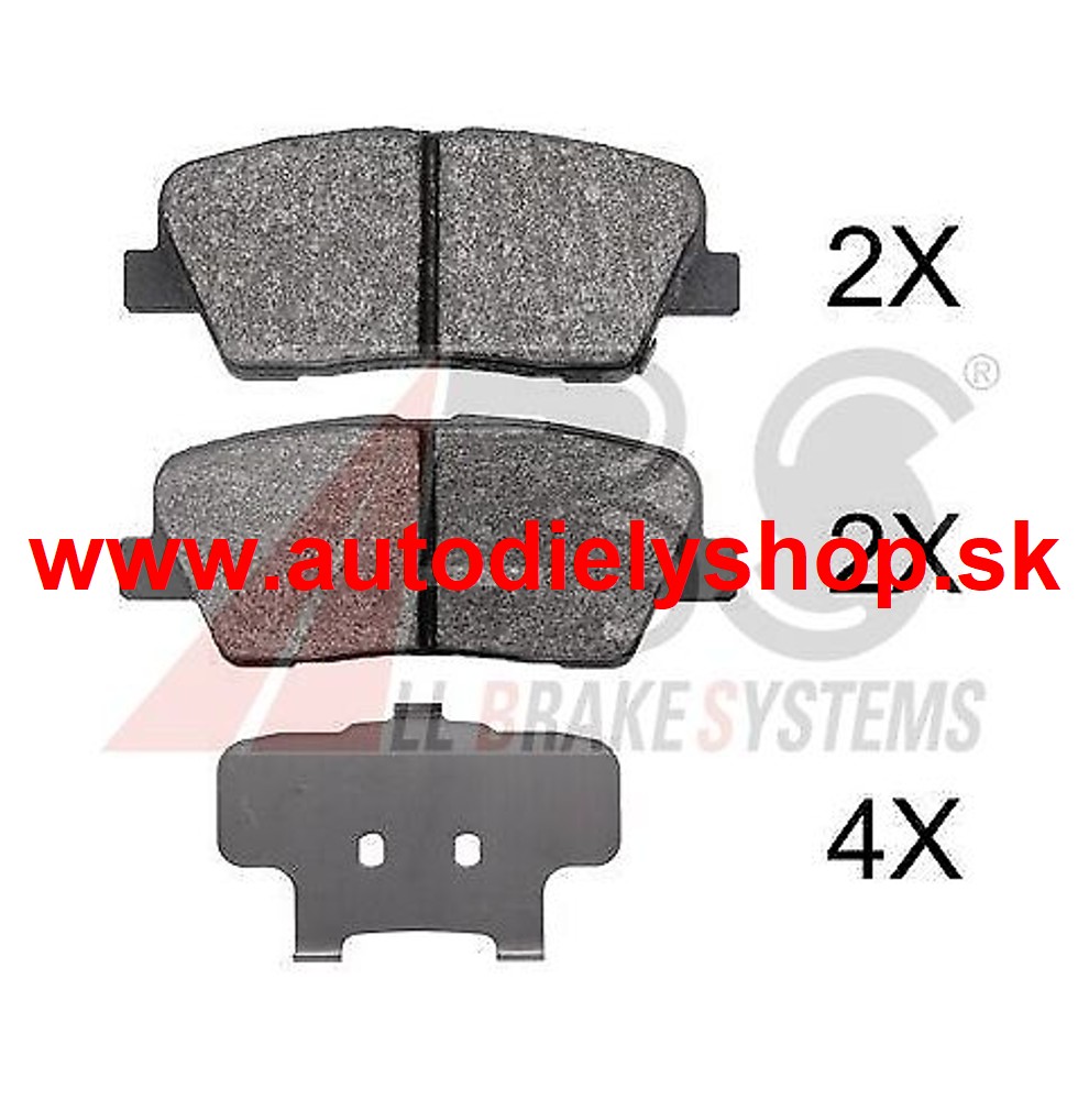 Hyundai SANTA FE 2012- Zadné brzdové dosky, Sada /A.B.S./