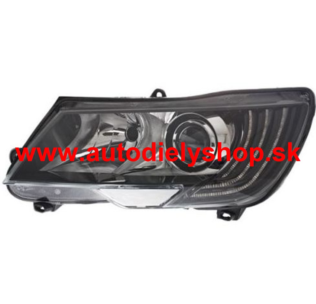 Škoda SUPERB II 5/2013- predné svetlo BI-XENÓN D3S+H7 ľavé /HELLA/