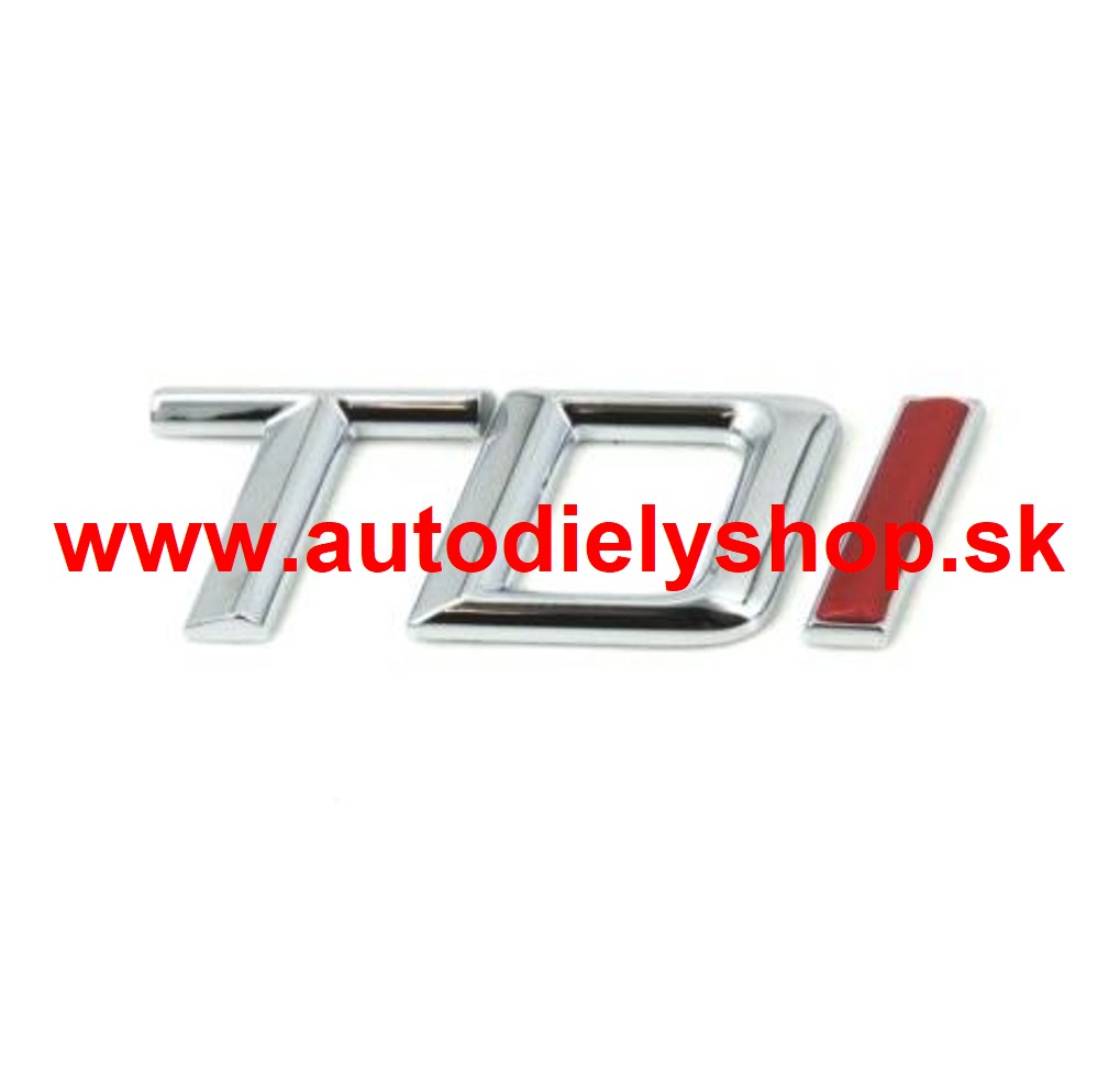 Škoda SUPERB II 5/2013- nápis "TDI" (CHROM/ČERVENÁ) /ORIGINÁL/