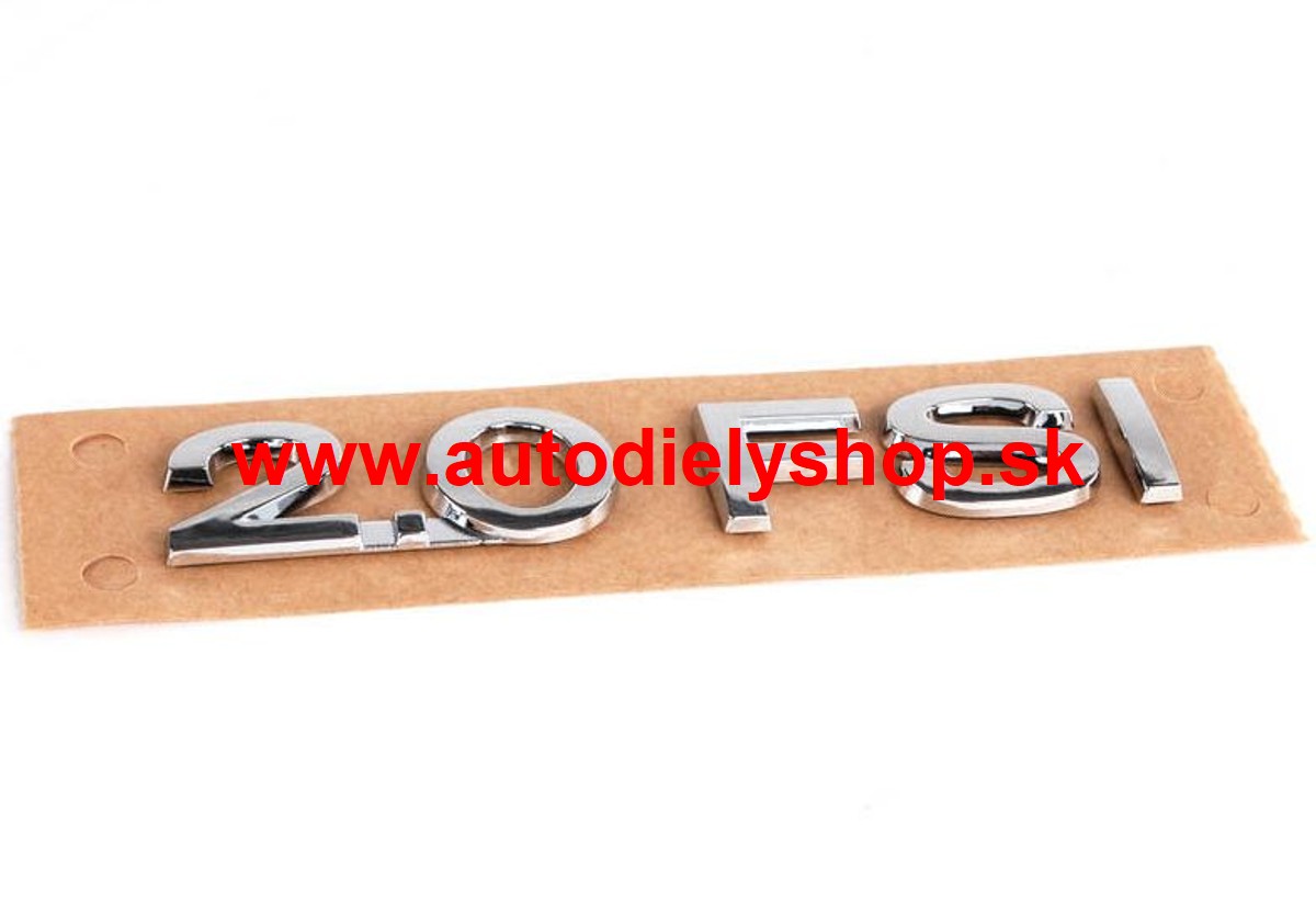 VW PASSAT "B6" 01/05-  zadný nápis "2.0 FSI" (chróm / chróm / chróm) /ORIGINÁL/