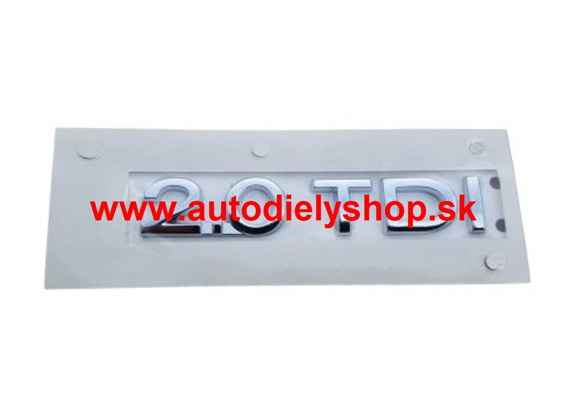 VW PASSAT "B6" 01/05-  zadný nápis "2.0 TDI" (chróm / chróm / chróm) /ORIGINÁL/