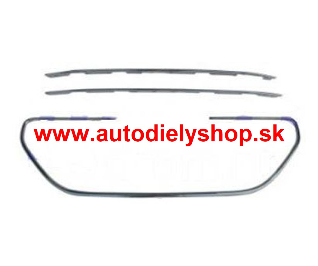 Peugeot 301 2013- Chrómové lišty prednej masky