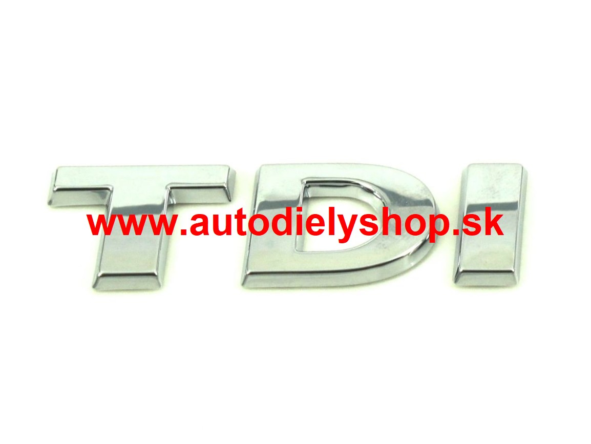 VW TOURAN 05/10-  zadný nápis "TDI" (chróm / chróm / chróm) ORIGINÁL