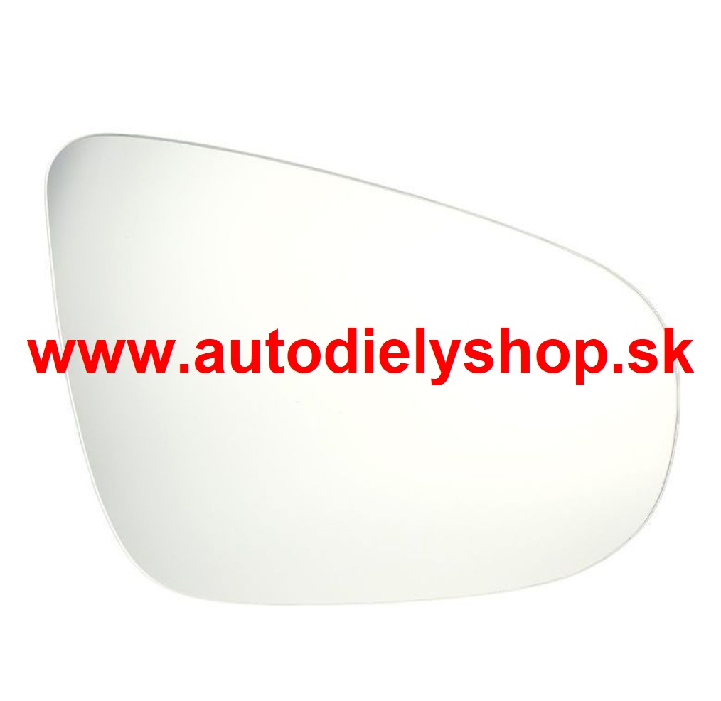 VW GOLF VI GTI 5/09-12  sklo sp. zrkadla s plastovým držiakom vyhrievané pravé 