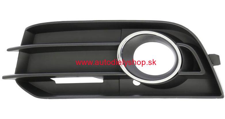 Audi A1 5/2010- kryt nárazníka, Lavý / s otvorom na hmlovku a chromovým rámikom