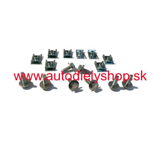 Renault CLIO III 6/2009-2012 príchytky krytov pod motor Sada 16ks