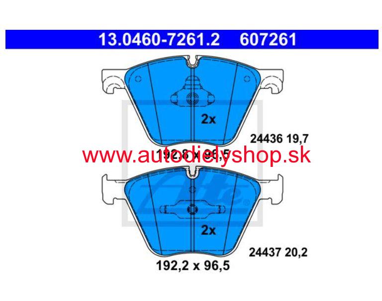 BMW X5 E70 2/07- Predné brzdové platničky SADA / ATE