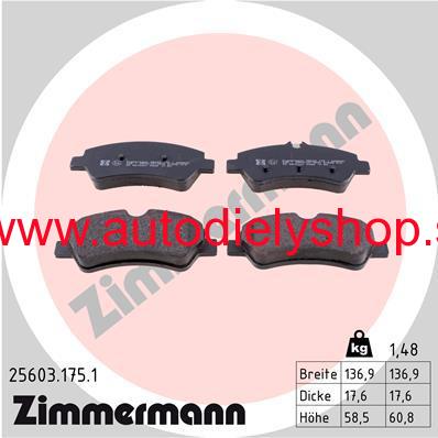 Ford TRANSIT 5/2014- zadné platničky Sada / ZIMMERMANN