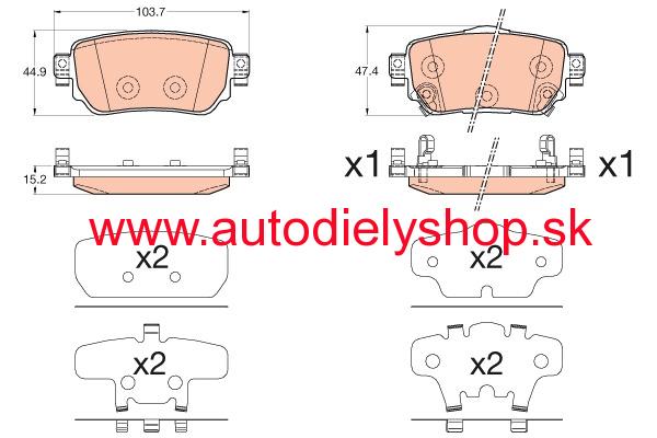 Renault KADJAR 6/2015- zadné platničky Sada /TRW/