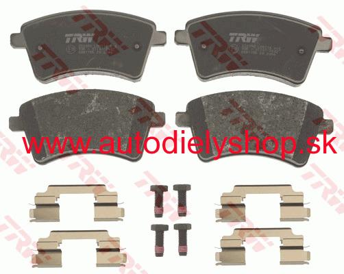 Renault KANGOO 2/08- predné brzdové platničky SADA / TRW / 131,2mm,