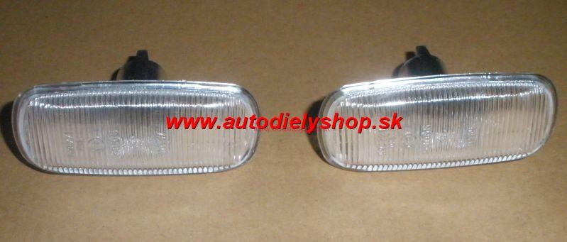 Audi A4 3/99-9/00 bočné smerovky biele matné sada L+P