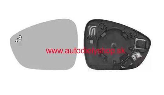 Opel CROSSLAND X 3/2017- sklo zrkadla Lavé / s postranným asistentom