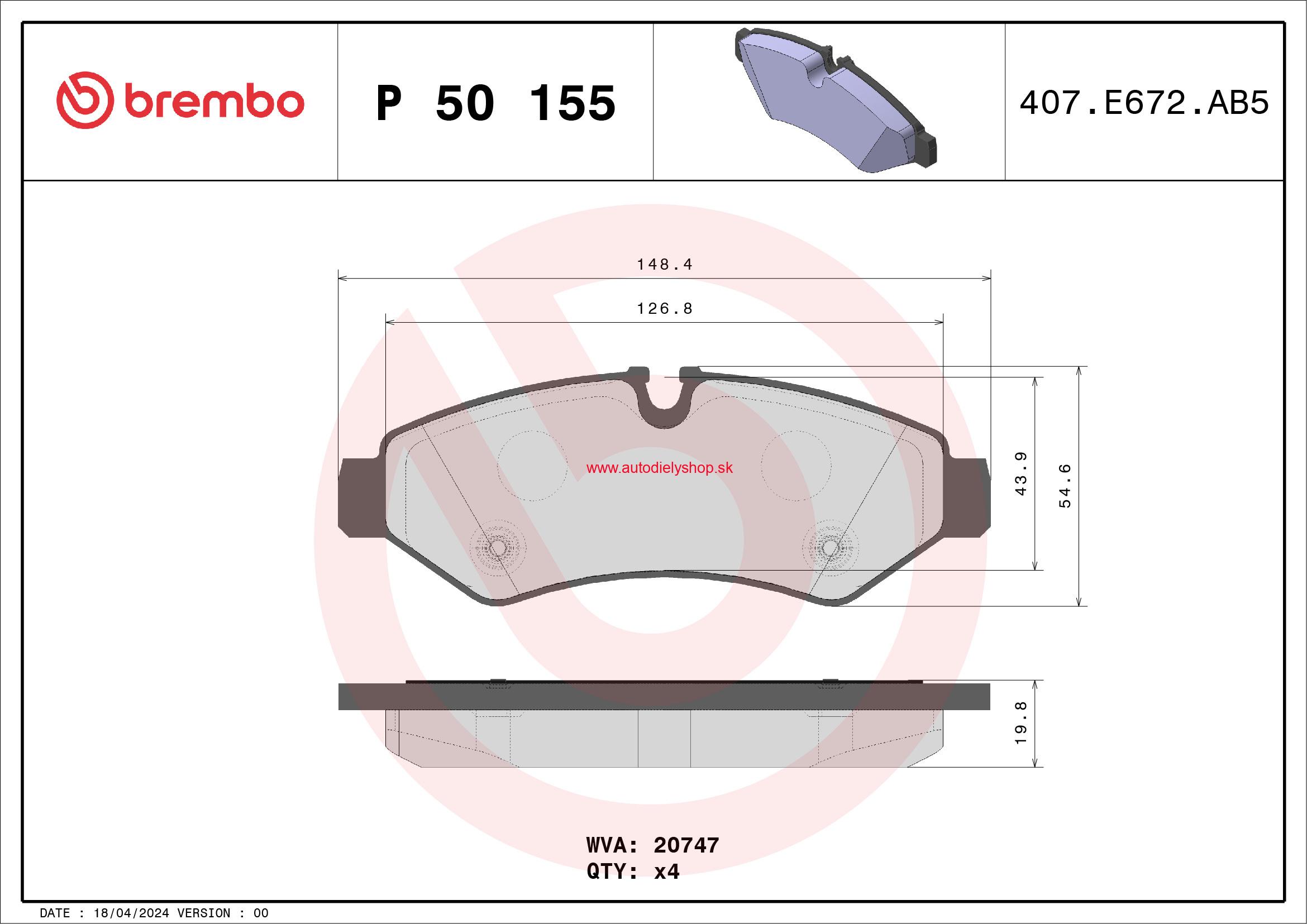 Zadné platničky sada / BREMBO
