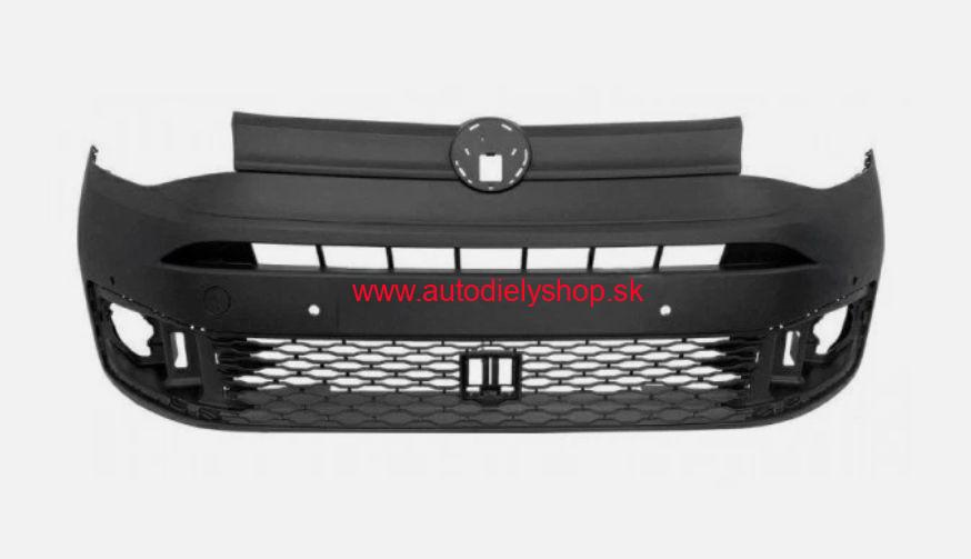 VW CADDY V 9/2020- predný nárazník / čierny / 4x parkovacie senzory