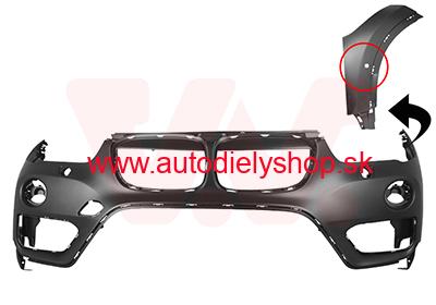 BMW X1 F48 11/2014- predný nárazník s otvormi pre parkovacieho pomocníka a pre ostrekovače