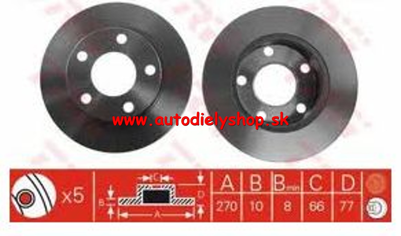 Audi A8 6/94-03 zadné kotúče Sada L+P,245mm / TRW /