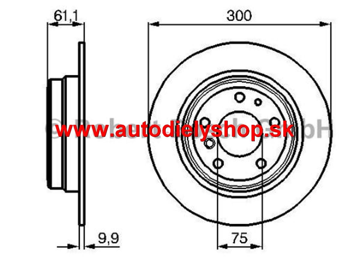  BMW 5 E34 2/88-11/95 zadné brzdové kotúče 300mm 