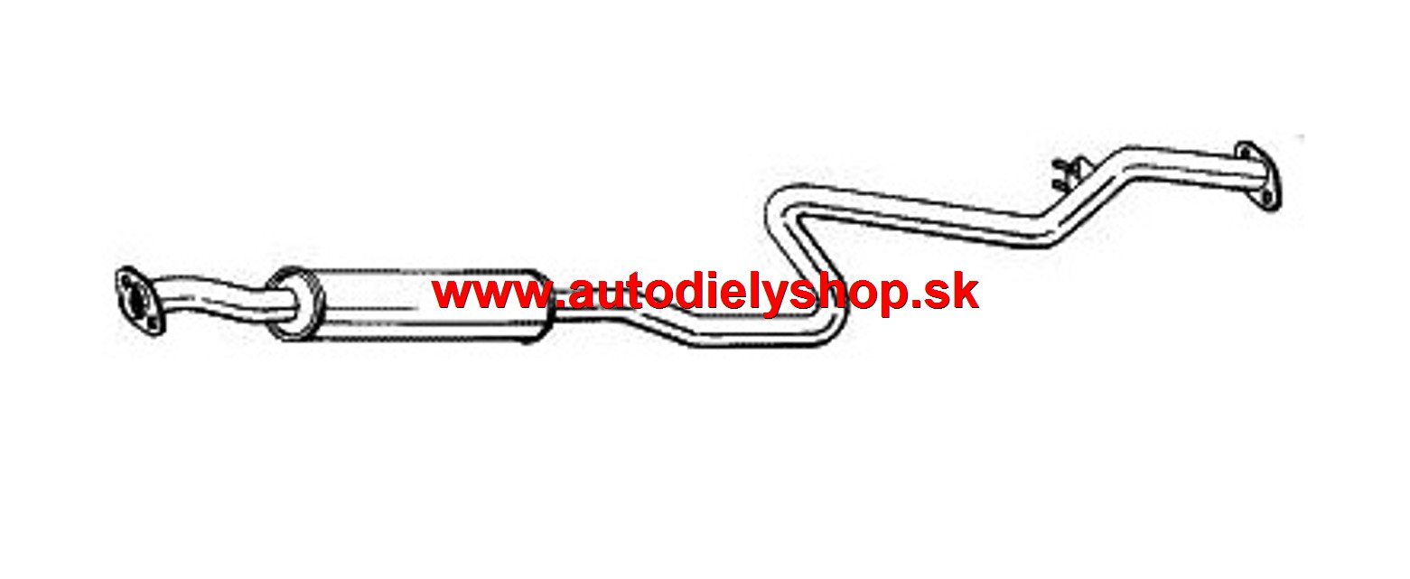 Mazda 626 5/97-10/02  Stredný tlmič výfuku pre 2,0/85kW 