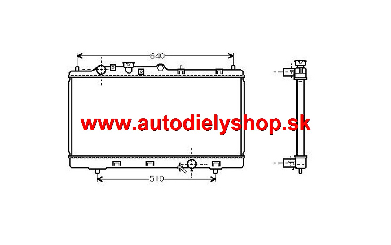 Mazda 323 SED,HB 323F 1/01-5/04 Chladič vody pre 1.6/72kW 