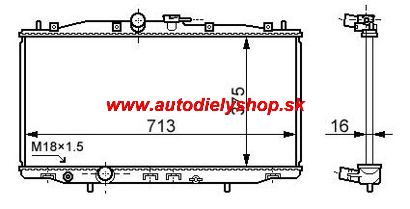 HONDA CIVIC 3/01-10/03- Chladič vodný 1,4 /66KW/