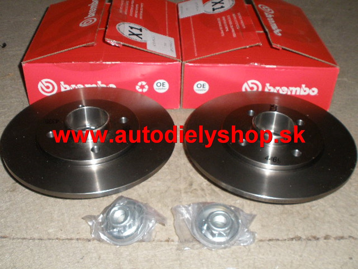 Renault Clio 7/01-9/05 zadné brzdové kotúče 238mm,plné