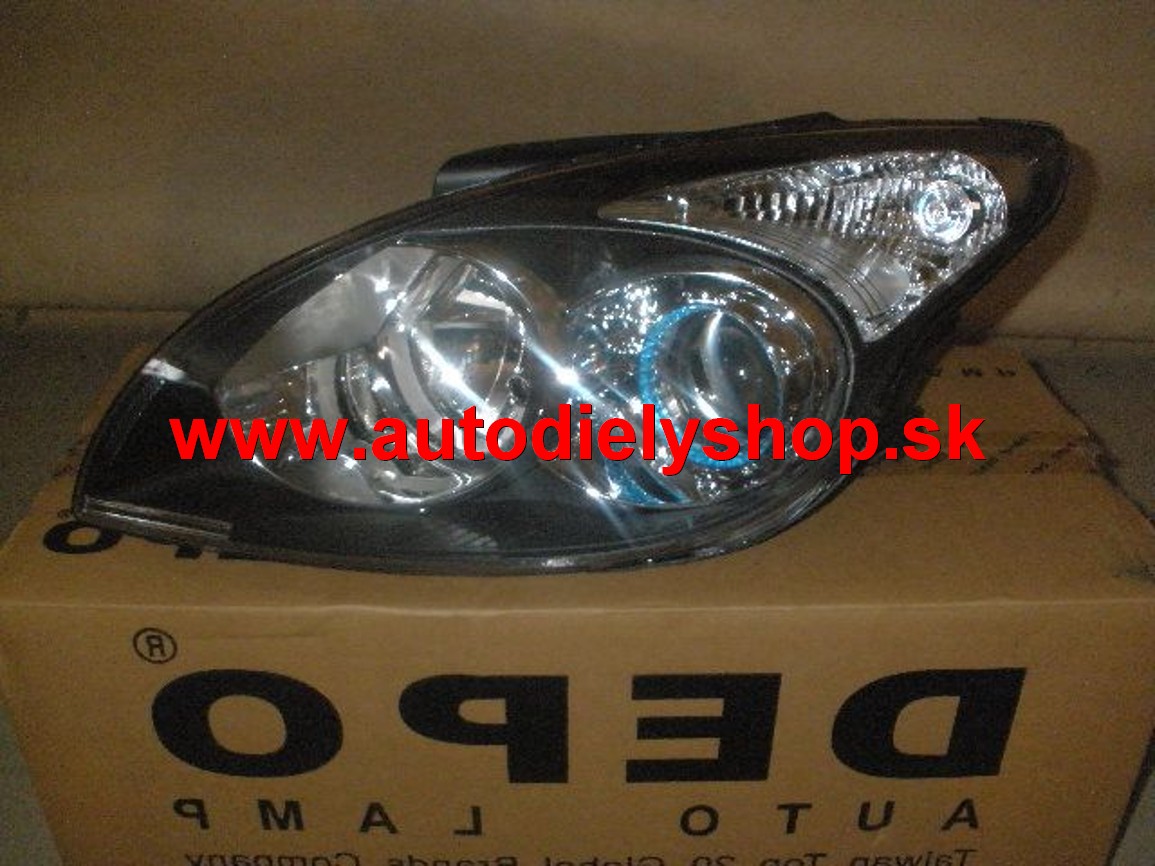 Hyundai I30 10/07- Svetlo predné ľavé H1-H7 čierne pozadie