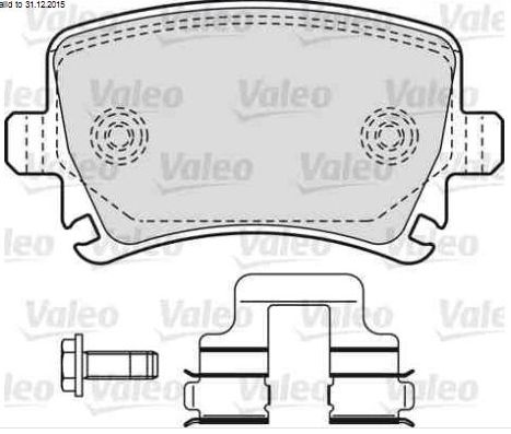 VW TOURAN 1/03- Zadné platničky sada VALEO 