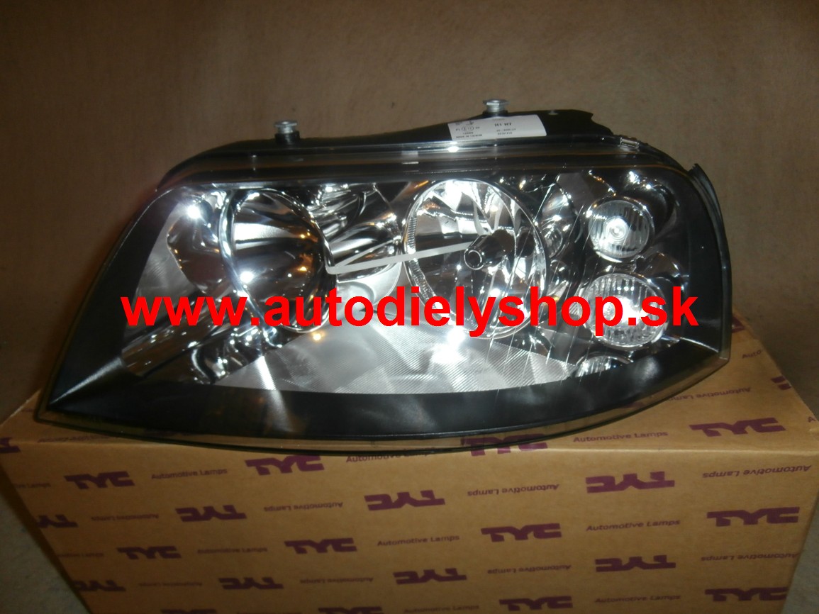 Seat Alhambra 8/00- predné svetlo H1+H7 ľavé ,čierny rámik