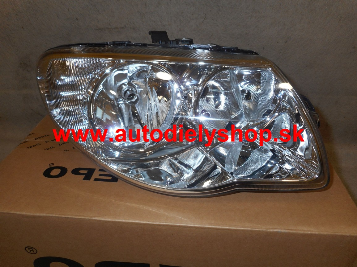 Chrysler VOYAGER 1/04-01/08 svetlomet pravý  H7+H9 s motorčekom