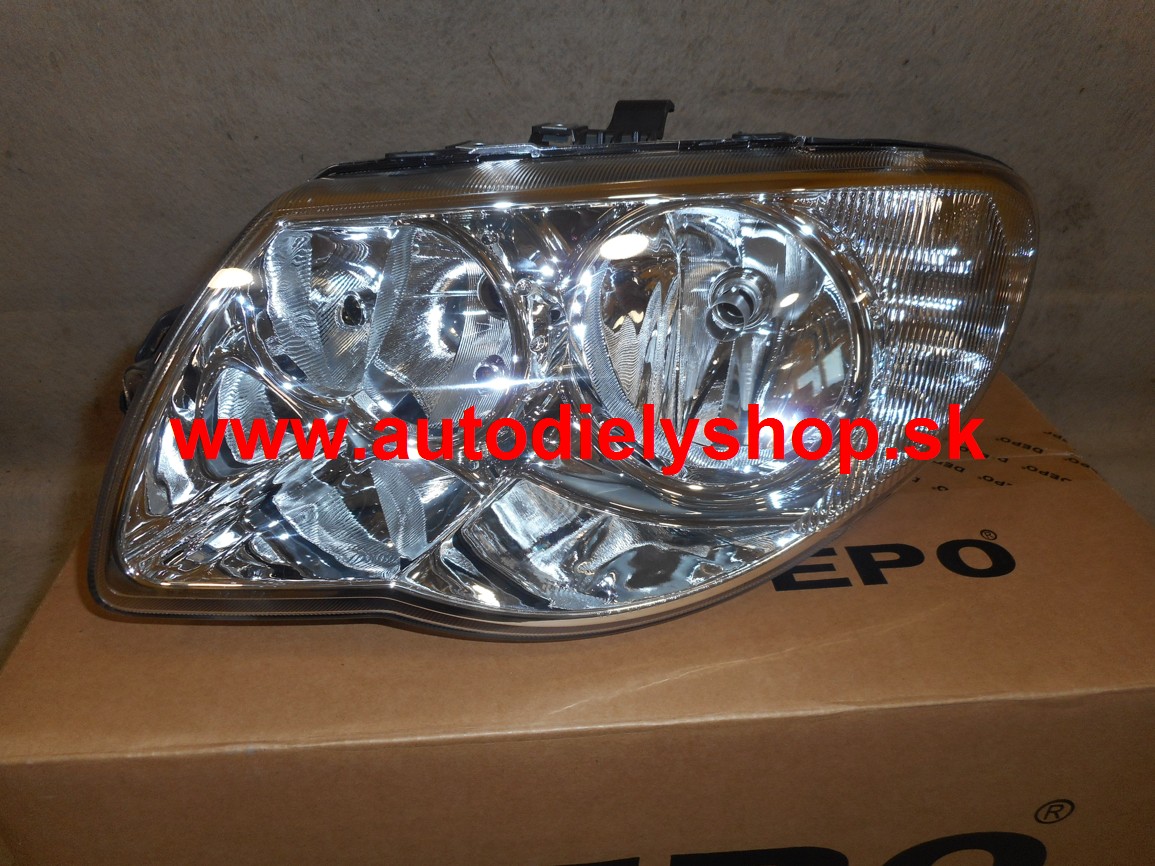 Chrysler VOYAGER 1/04-01/08 svetlomet ľavý  H7+H9 s motorčekom
