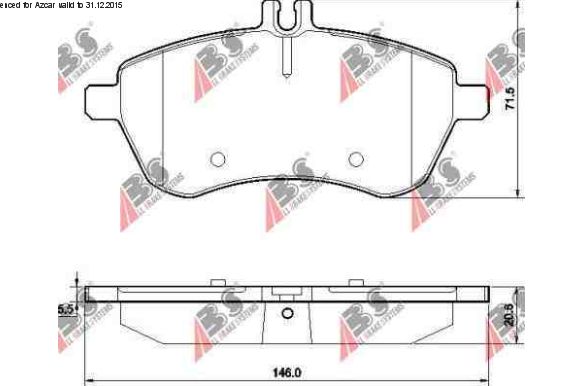  Mercedes W204 "C" 1/2007- predné platničky sada pre auto s ABS