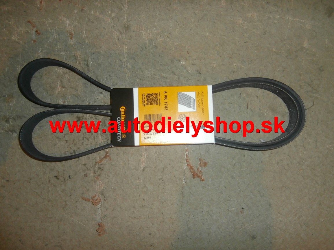 Drážkový klinový remeň -  Dĺżka 1743mm  Počet rebier 6