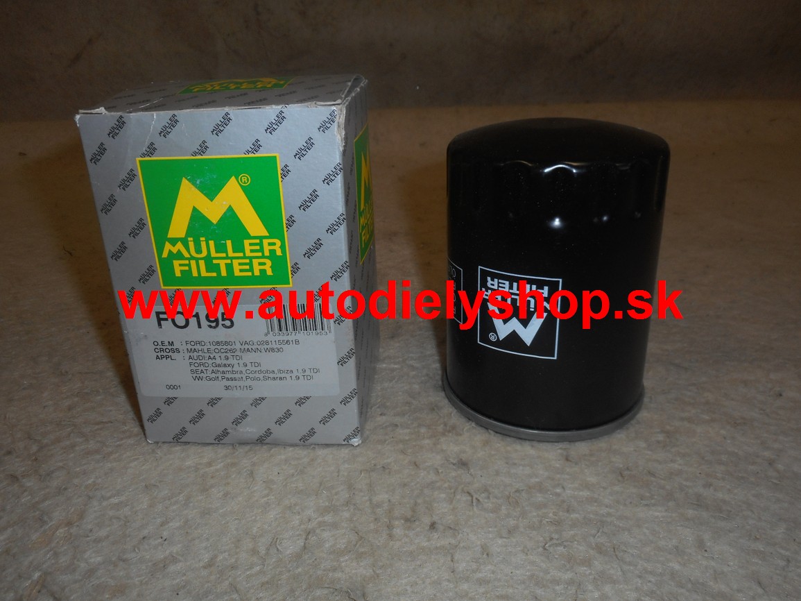 VW CADDY 10/95-2/04 olejový filter 1,9TDi-1,9SDi /MULLER