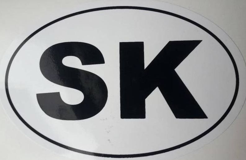 Ozn. "SK" vonkajšie, samolepka, 1far